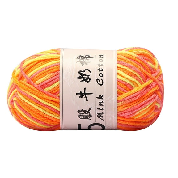 Uutvmp Five Strands Of Milk Cotton Gradient Hand-woven, Diy Doll Sections Dyed Baby Wool Ball, Baby Yarn for Baby Sweater Hat Socks Knitting Yarn Ball