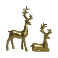 thumbnail image 1 of Uutvmp Gold Reindeer Sculpture, 2Pcs Gold Deer Figurines for Table Top Decor, Rustic Elk Figurine for Display Shelf, Small Cute Reindeer Statue Decor for Living Room Fireplace, 1 of 5
