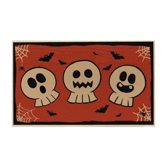 Uutvmp Halloween Cute Ghost Door Mat, Non Slip Bat Entrance Floor Mat Spider Home Decor 23.6 x 15.7 Inch Rubber Kitchen Doormat for Fall Halloween Thanksgiving Indoor Outdoor Holiday Decoration