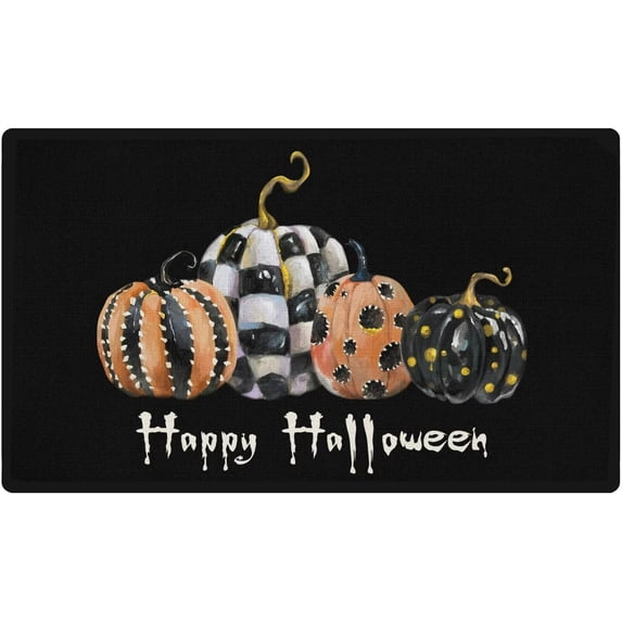 Uutvmp Halloween Door Mats 15.75x23.62Inch, Halloween Decorations Outdoor, Halloween Welcome Mats Outdoor, Halloween Pumpkins Doormats Black Cat, Halloween Doormats for Front Door Decorations