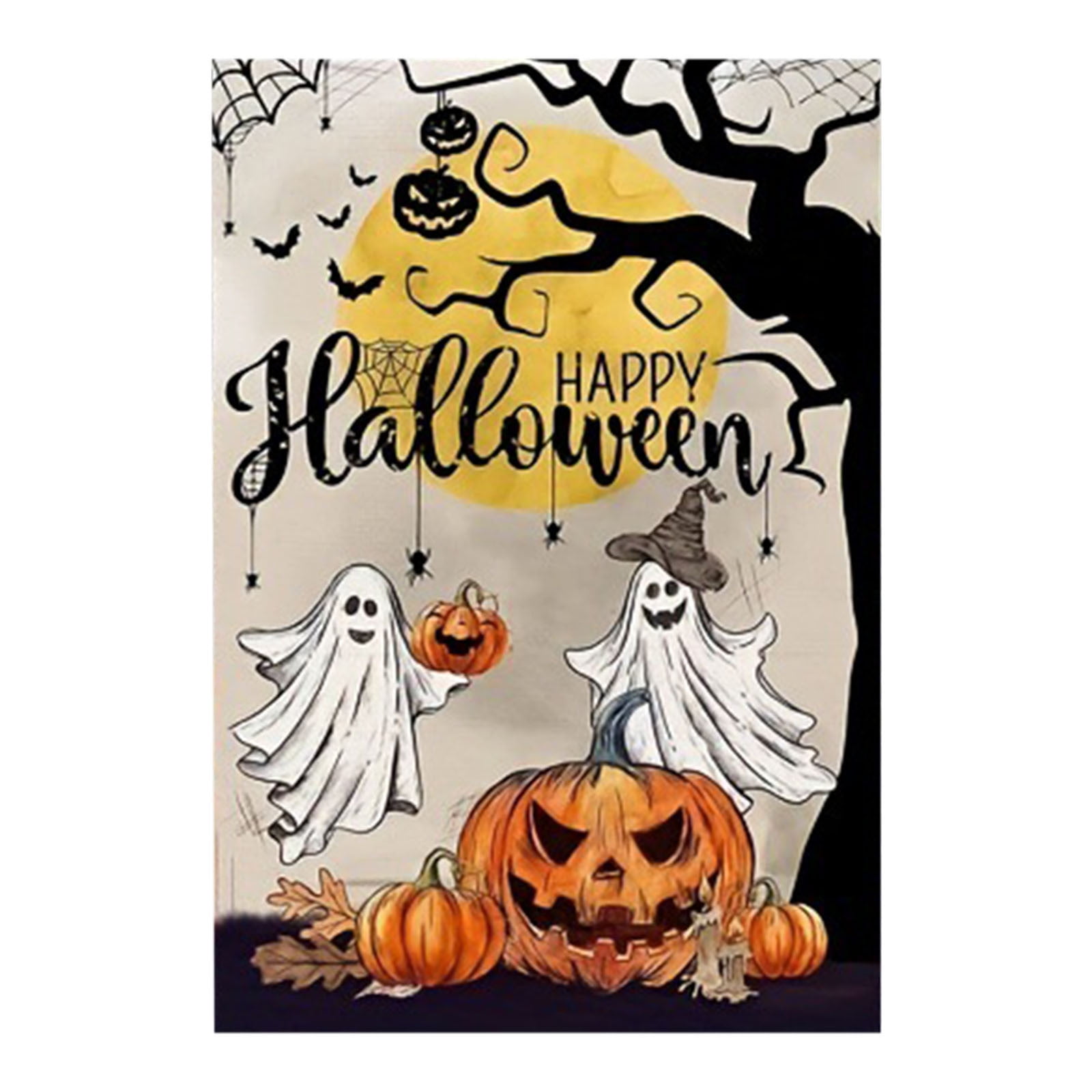 Happy Halloween Banner 300x50cm - Grusel Dekoration Für Tür & Garten Mit Fledermäusen