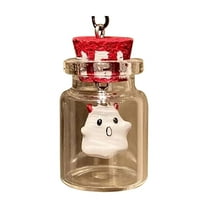 Uutvmp Halloween Ghost in a Bottle Pendant Necklace, Ghost Necklace the Adopt a Ghost Necklace Halloween Jewelry for Women and Men