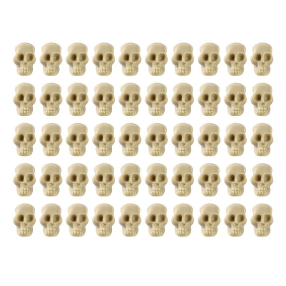 Uutvmp Halloween Mini Plastic Skull Heads, Figurines Skulls Heads Ornamets Halloween Decorations for DIY Halloween Crafts Home Prank Props Party Favors, 50PCS