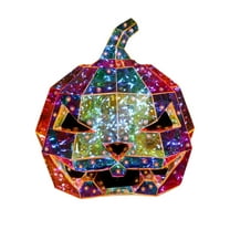 Uutvmp Halloween Prismatic Iridescent Pumpkin, LED Lights, Prismatic Pumpkin Halloween Decor, Pumpkin Night Light Gifts for Women Men, Funny Colorful Glow Lights Party