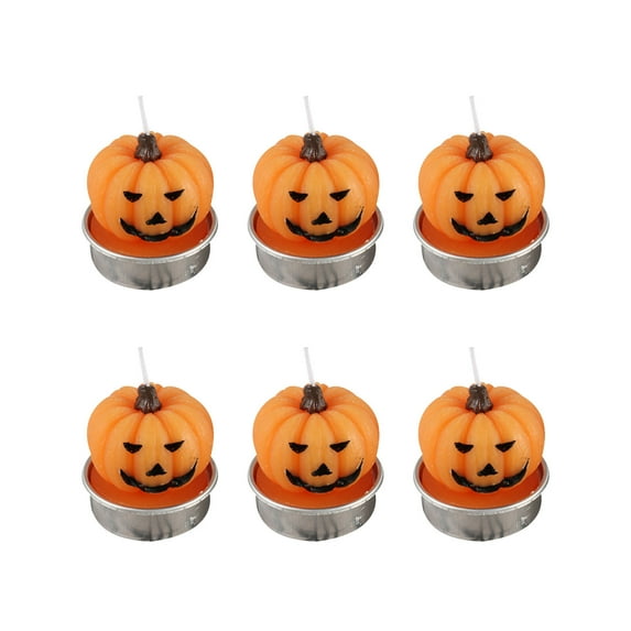 Uutvmp Halloween Pumpkin Shaped Art Candles,Spooky Pumpkin Scented Candle,Spooky Party Decorations, Festive Holiday Gifts, Miniature Halloween Candles, 6PCS