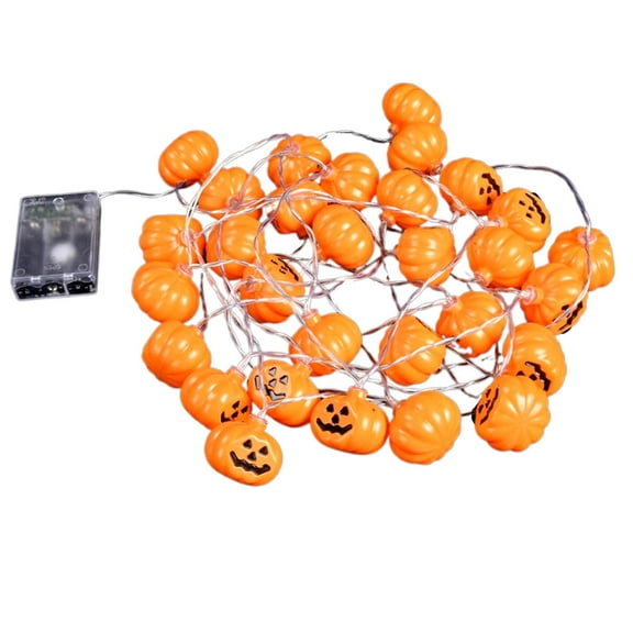 Uutvmp Halloween Pumpkin String Lights - 10 LED 3D Cute Waterproof Orange Pumpkin Lantern Battery Operated Lights, Indoor Outdoor Decor Party Decorations Small Lights