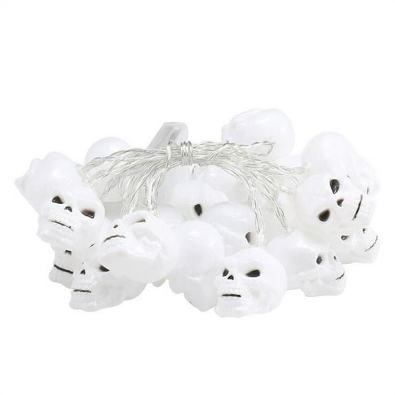 Uutvmp Halloween Skull Lights, Mini Portable Skull Light String LED Lights, Strong Sturdy Battery Powered for Halloween Party for Scene Decoration for Kids Adults