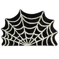 Uutvmp Halloween Spider Web Rug, Spiderweb Bath Mat for Halloween Decor, Gothic Bathroom Rug, Spiderweb Area Rug Non-Slip Tufted Mats for Front Door, Living Room, Bedroom