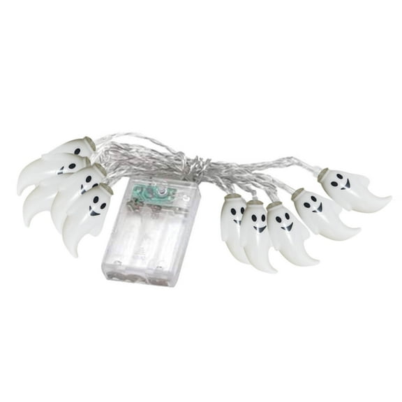 Uutvmp Halloween String Lights Decorations, 78.7inch 10 LED Battery Operated Ghost Fairy 3D String Light with 8 Lighting Modes for Home Indoor Outdoor Halloween Party Decor