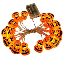 Uutvmp Halloween String Lights, LED Pumpkin Lights, Holiday Lights for Outdoor Decor,2 Modes Steady/Flickering Lights(10 One Pumpkin Lights, 4.92 feet) (Pumpkin)