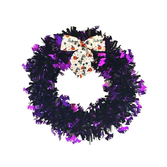 Uutvmp Halloween Wreath Front Door, Halloween Spooky Wreath, Halloween Wall Horror Wreath Decor, Pumpkin Ghost Gothic Wreath Haunted House for Porch Outdoor Indoor Home Party Decor