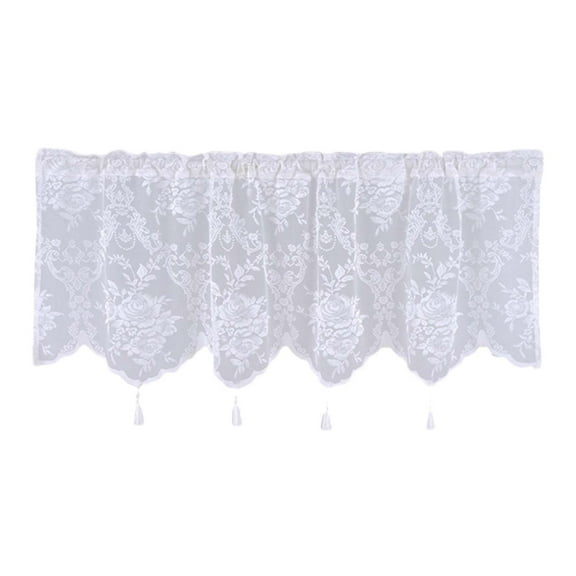 Uutvmp Home Short Kitchen Valances and Curtain, Window Valance Curtains, Sheer Curtain Window Treatments, Fine Woven, for Kitchen Bathroom Living Room Bedroom