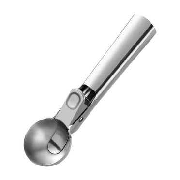 Uutvmp Ice Cream Scoop Set, Portable Stainless Steel Ice Cream Scoop with Trigger and Comfortable Handle, Icecream Scoop Spoon Perfect for DIY Ice Cream,Fruit,Cookie,Dishwasher Safe