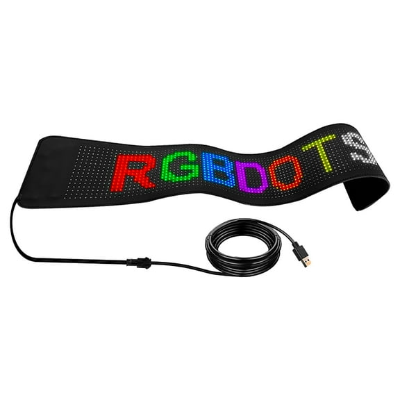 Uutvmp LED Car Sign, Flexible LED Matrix Panel, USB 5V Bluetooth Application Control DIY Programmable Scrolling LED Sign for Car Party Wedding Festival