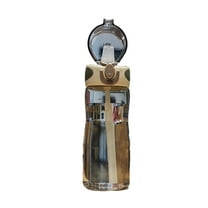 Uutvmp Large Capacity Fitness Sports Water Bottle with Straw Cup, Straw Cup with Graduated Flat Spout, Edibility Grade Plastic, Leakproof Popup Cap, for Gym, Outdoor