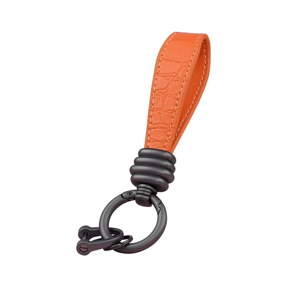 Uutvmp Leather Rope Car Key Pendant, Threaded Men's High-grade Key Ring Design Sisal Pattern Leather Keychain