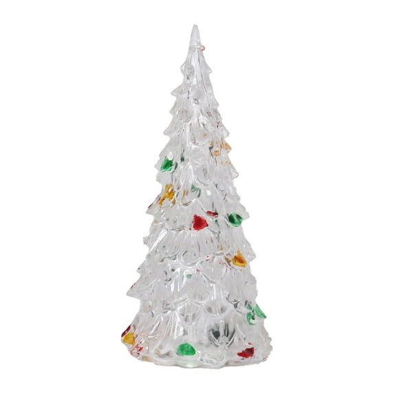 Uutvmp Lighted Christmas Trees, 4.7" Tabletop Christmas Tree, Mini LED Colorful Christmas Tree, Vintage Crystal Chirstmas Trees for Christmas Decoration