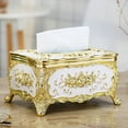 thumbnail image 1 of Uutvmp Luxurious Rose Tissue Box, Creative Embossed Roses and Rhinestones Rectangular Acrylic Tissue Box Cover Dispenser Napkin Organizer for Bathroom Bedroom Office and Car, 1 of 7