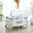 thumbnail image 1 of Uutvmp Luxurious Rose Tissue Box, Creative Embossed Roses and Rhinestones Rectangular Acrylic Tissue Box Cover Dispenser Napkin Organizer for Bathroom Bedroom Office and Car, 1 of 7