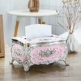 thumbnail image 1 of Uutvmp Luxurious Rose Tissue Box, Creative Embossed Roses and Rhinestones Rectangular Acrylic Tissue Box Cover Dispenser Napkin Organizer for Bathroom Bedroom Office and Car, 1 of 7