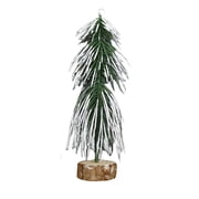 Uutvmp Mini Tabletop Christmas Tree, Artificial Snow Covered Christmas Tree with Wooden Base, Desktop Xmas Tree Perfect for Christmas Decor Xmas Party Home Table Craft Decorations