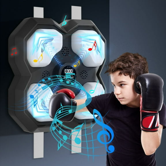 Uutvmp Music Boxing Machine for Kids & Teens, Boxing Game Equipment Workout Punching Machine Wall Mounted Boxing Games Boxing Machine for Christmas Indoor Gifts