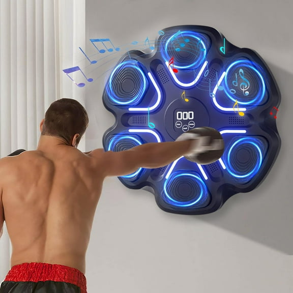 Uutvmp Music Boxing Machine, Smart Bluetooth Boxing Equipment Wall Mount, Boxing Target Workout Machine, Electronic Focus Agility Training Digital Boxing for Kids and Adults (with Kids Gloves)