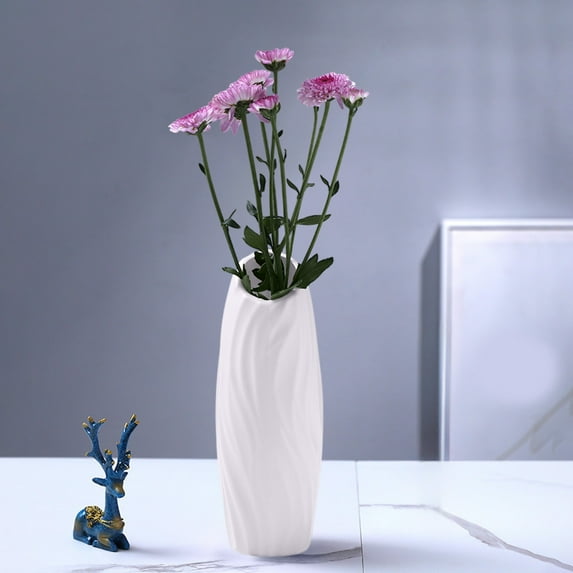Uutvmp Plastic Composite Flower Vases, 7.87 Inch Tall Flower Vases for Home Decor, Modern Minimalist Floral Vase for Table Shelf Bedroom Kitchen Living Room Centerpieces