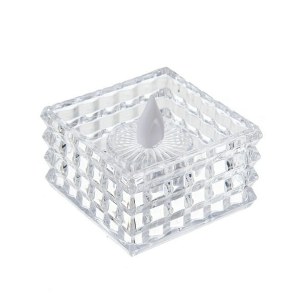 Uutvmp Portable Crystal Desk Tealight, Warm Yellow Night Light, Battery Operated, Nightstand Lamp, Bedside Lamp, Family and Friend Gifts