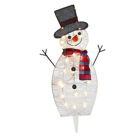 Uutvmp Pre-Lit Light Up Snowman Family, 20 Lights Christmas Collapsible Snowman Outdoor Decoration, Outdoor Lighted Snowman Christmas Yard Decorations