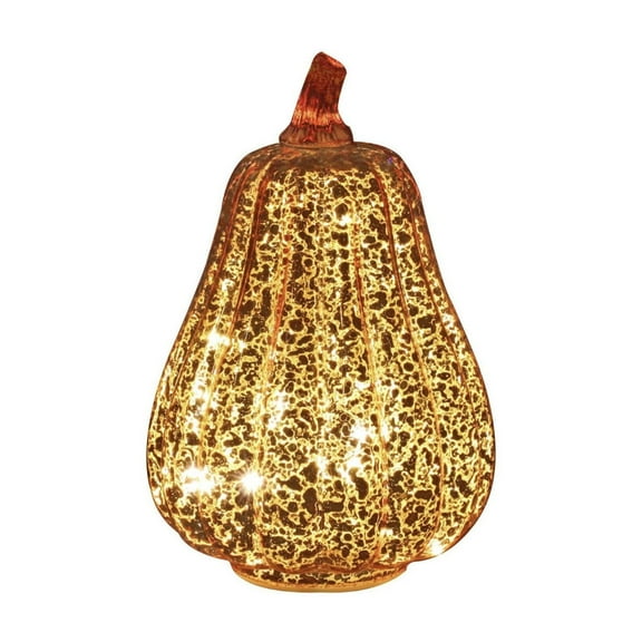 Uutvmp Pumpkin Decor Mercury Glass Pumpkin Lights Cracked, Fall Table Centerpiece Farmhouse Autumn Home Thanksgiving Decorations