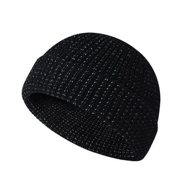 Uutvmp Reflective Beanie for Men Women, Beanie Reflective Winter Hat, Glowing in The Dark Beanie, Night Running Walking Beanie Hat