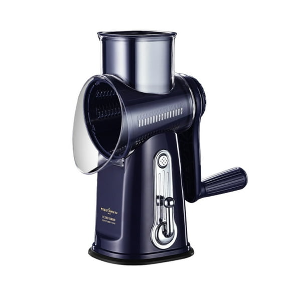 Uutvmp Rotary Graters with Handle, 5 In 1 Gourmets Cheese Graters, Vegetables Slicers Manual Food Slicers with 5 Sets Replaceable Stainless Blades and Strong Suction