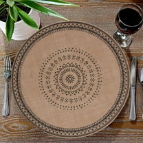 Uutvmp Round Braided Placemats, Table Mats 15 Inch Washable Heat Resistant for Dining Table Non-Slip Indoor Outdoor Place Mats for Thanksgiving Christmas