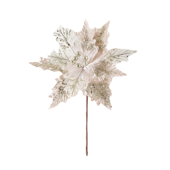 Uutvmp Simulated Christmas Large Flower, Christmas Tree Decorations Floral, Glittered Artificial Flower for Christmas Parties, Wedding Parties, Birthday Parties