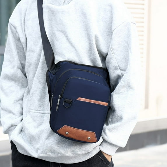 Uutvmp Small Crossbody Bag for Men, Canvas Messenger Shoulder Bags Crossbody Satchel Bag Men's Side Bags Over the Shoulder Purse