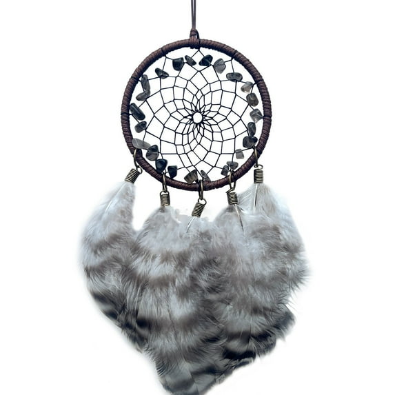 Uutvmp Small Dream Catcher for Car, Handmade Woven Artificial Crystal Dreamcatcher, Car Rearview Mirror Hanging Pendant Bedroom Room Wall Decor Art Ornament Craft