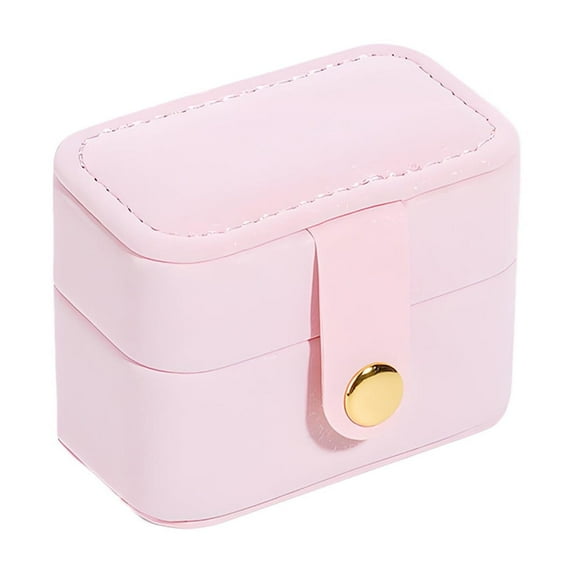 Uutvmp Small Travel Jewelry Box for Ring Stud Earring,Mini Jewelry Ring Holder for Multiple Rings,Portable Jewelry Storage Organizer Case (Pink)