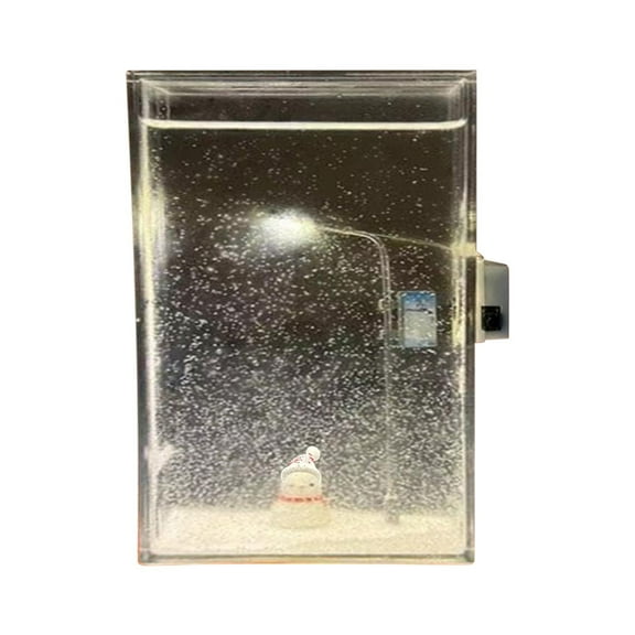 Uutvmp Snowy Street Lamp Flowing Night Light, DIY Snow Lamp with Snowman, Christmas Snow Falling Lamp Snow Scenery Night Light, Handmades Snow Fall Street Lamp Xmas Gifts