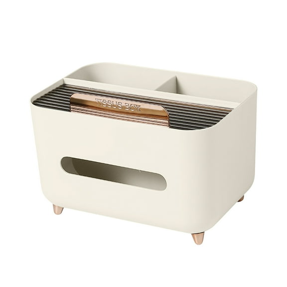 Uutvmp Square Tissue Box Cover with Storage Tray, Decorative Cube Tissue Box Holder, for Bathroom Vanity Countertop Night Stands Bedroom, Stylish Tissue Holder Decorative Organizer