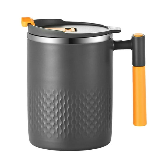 Uutvmp Stainless Steel Mug with Lid and Handle, 450ML Reusable Double Layer Insulated Thermal Mug for Home Office and Travel Coffee Mug Breakfast Cups