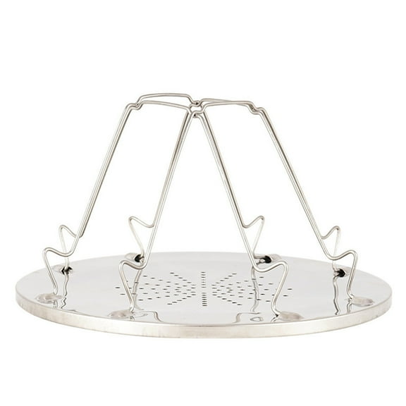 Uutvmp Stainless Steel Toast Rack, Camp Stove Toaster with Foldable Stand Porous Tray, 4 Slice Propane Bread Toaster Portable Outdoor Toaster Rack Holder for Camping Fishing Hiking