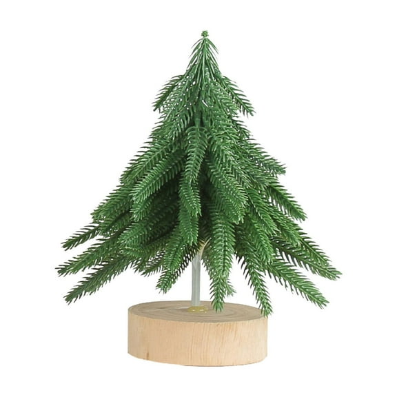 Uutvmp Tabletop Mini Christmas Trees, Christmas Trees Miniature Pine Trees with Wood Base, Crafts Trees Artificial for Christmas Decorations Home, Kitchen, Dining Table (Green)
