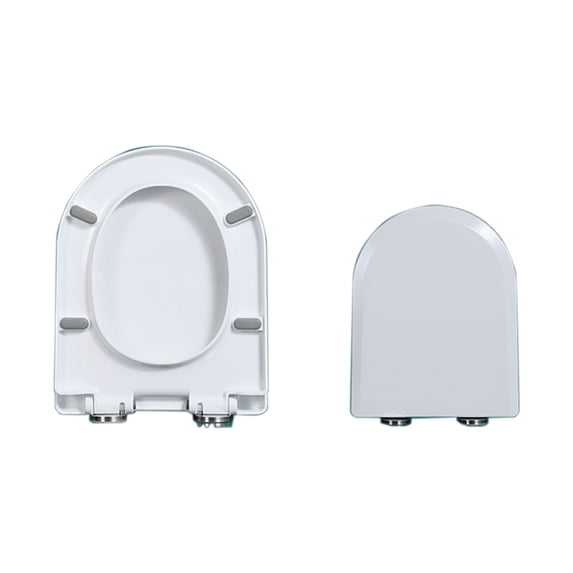 Uutvmp Toilet Lid, Plastic Toilet Lid with Adjustable Hinges, Durable Loo Seat for Easy Cleaning