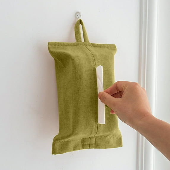 Uutvmp Toilet Paper Holder, Reusable Tissue Box, Travel Tissue Holder Wall Hanging Tissue Box Cover, Toilet Paper Storage Rectangle Napkin Holder, Cloth Tissue Box for Car Office Desk