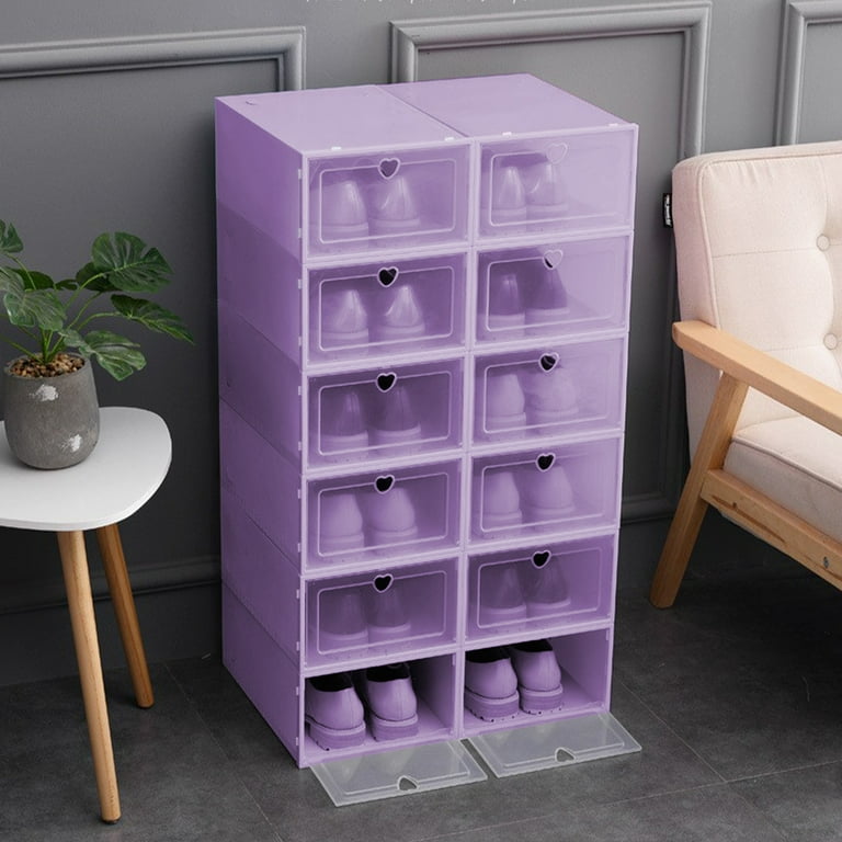 Uutvmp Transparent Plastic Shoe Storage Box, Stackable Shoe Boxes