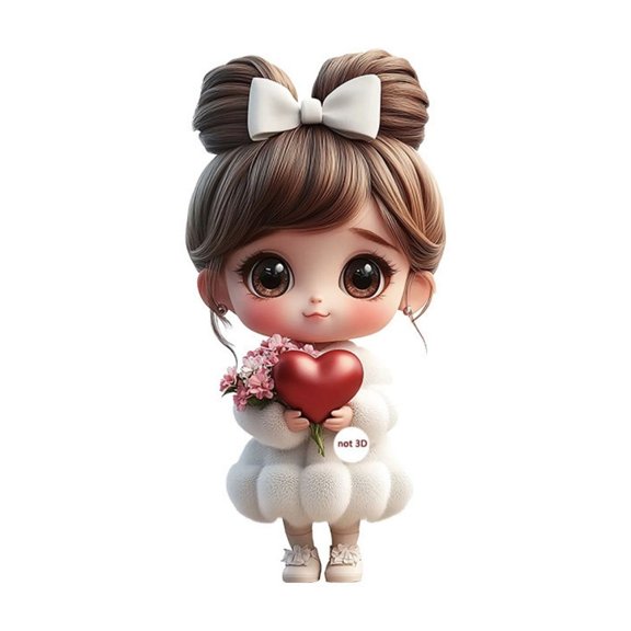 Uutvmp Valentine Day Decorations, 3.14in 2D Valentine's Day Sweet Love Wedding Acrylic Keychain, Car Rearview Mirror Accessories Backpack Small Pendant for Table, Birthday, Wedding