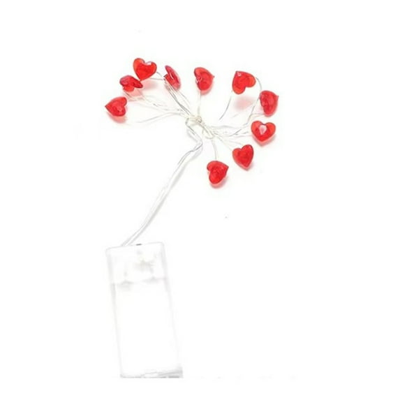 Uutvmp Valentine Day Decorations, 6.56ft 20 LEDs Red Heart Shaped Twinkle Fairy String Lights Battery Operated for Kids Bedroom Wedding Indoor Party Valentine's Day Mother's Day Decor