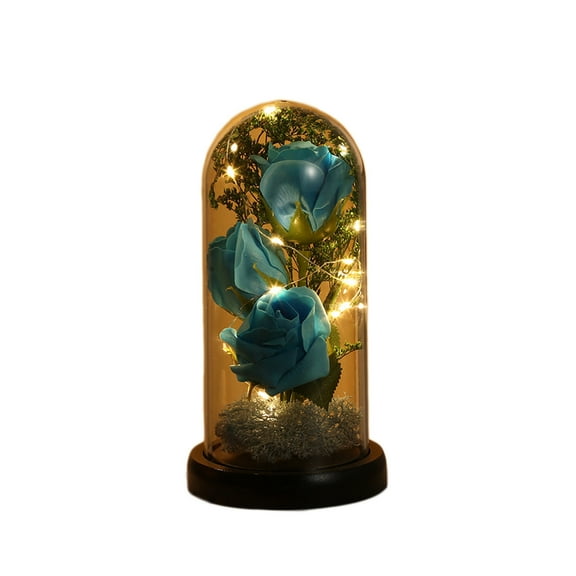 Uutvmp Valentines Day Rose Gift for Her, Glass Rose for Mom, Silk Rose Lasts Forever in A Glass Dome, Enchanted Silk Rose Gift for Mom Mother's Day Anniversary Decorations