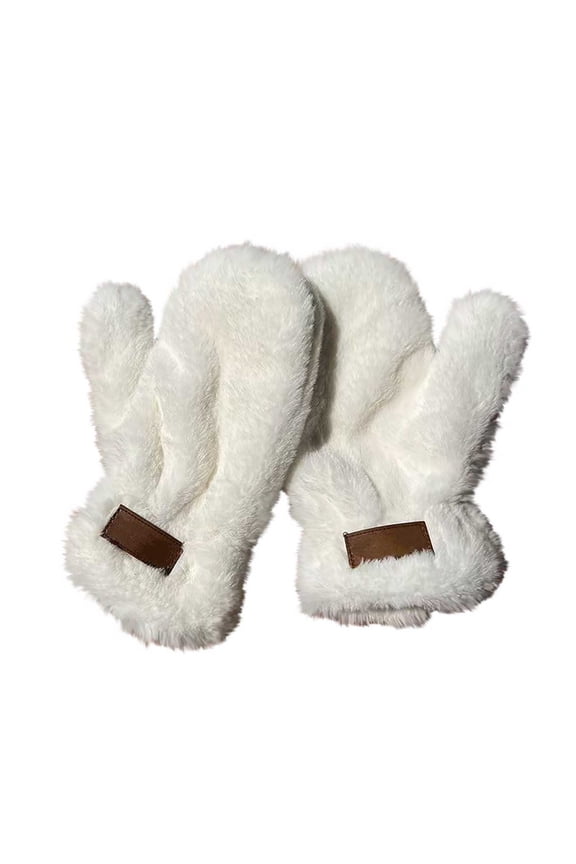 Velvet Imitation Rabbits Hair Gloves, Plushs Winter Warm Windproof Winter Gloves, Faux Rabbit Fur Elastic Warm Gloves for Cold Weather